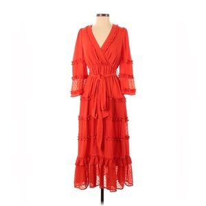 Bright red-orange angel sleeve midi dress -  Alexis for Target